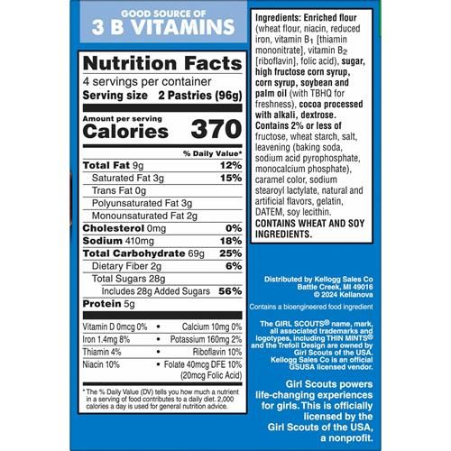 Pop-Tarts Girl Scout Toaster Pastries, Breakfast Foods, Kids Snacks, Frosted Thin Mints, 13.5Oz Box (8 Pop-Tarts)