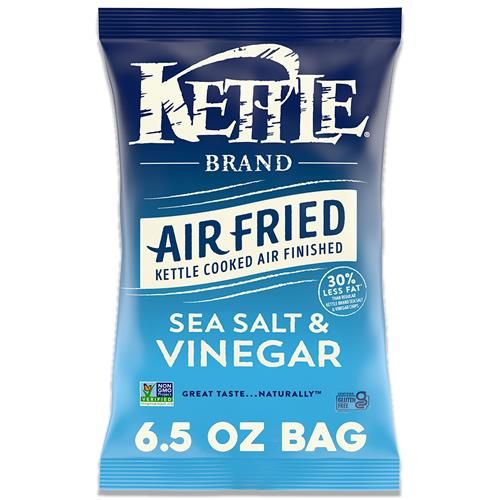Kettle Brand Potato Chips, Air Fried Sea Salt & Vinegar Kettle Chips, 6.5 Oz Bag