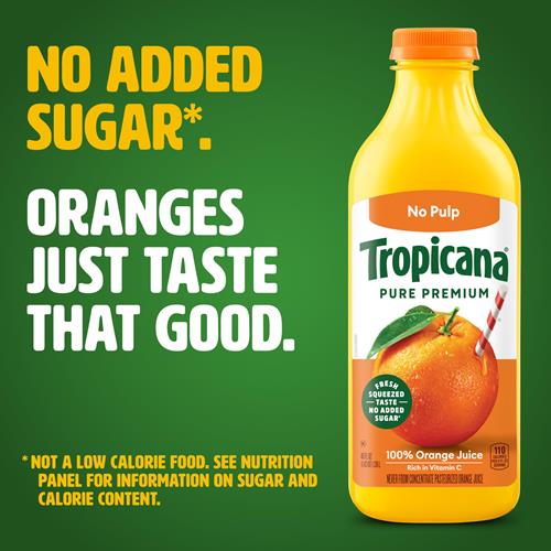 Tropicana Pure Premium 100% Orange Juice Original, No Pulp, No Sugar Added, 46 Fl Oz Bottle