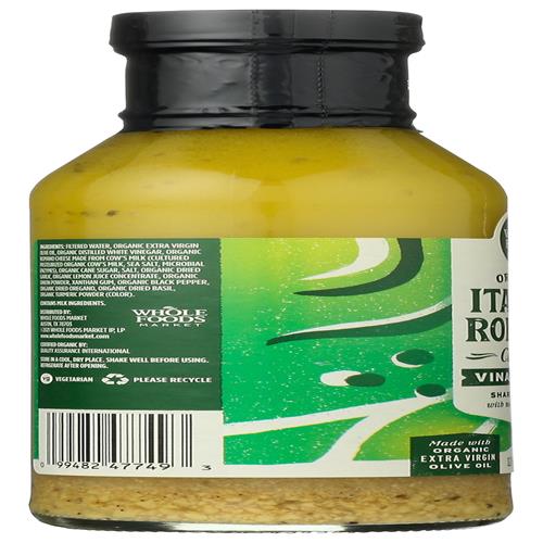 Whole Foods Market Organic Italian Romano Vinaigrette, 12 Oz