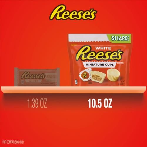 Reeses Miniatures White Creme Peanut Butter Cups, Candy Share Pack, 10.5 Oz