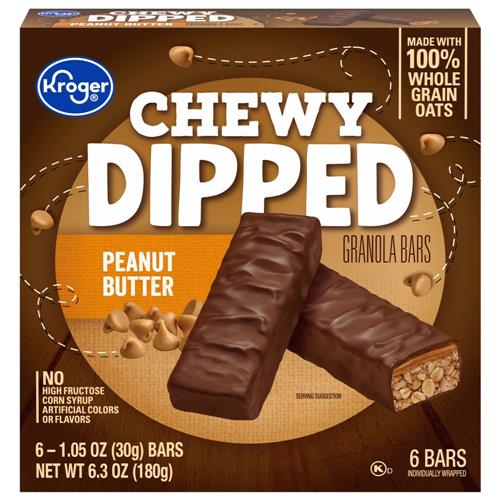 Kroger Dipped Peanut Butter Chewy Granola Bars 6 ct