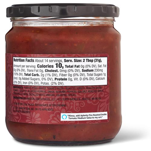 Aplenty Fire Roasted Double Tomato Salsa, Medium, 15.5 Oz