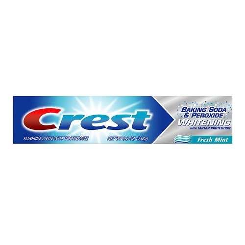 Crest Baking Soda & Peroxide Whitening With Tartar Protection Toothpaste, Fresh Mint, 8.2 Oz