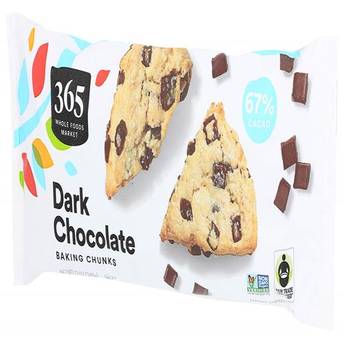 Whole Foods Market, Dark Chocolate Baking Chunks, 12 Ounce