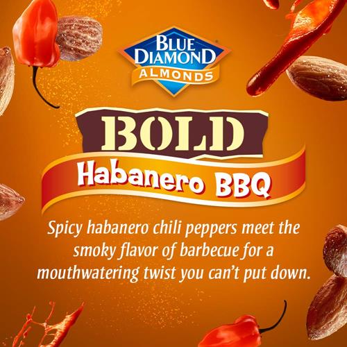 Blue Diamond Almonds, Bold Habanero Bbq, 16 Ounce