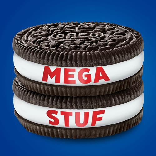 Oreo Mega Stuf Chocolate Sandwich Cookies, Family Size, 17.6 Oz