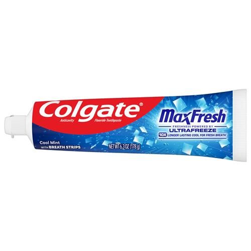 Colgate Maxfresh Whitening With Breath Strips Toothpaste Clean Mint 12.6 Ounce Total (2 Pack)