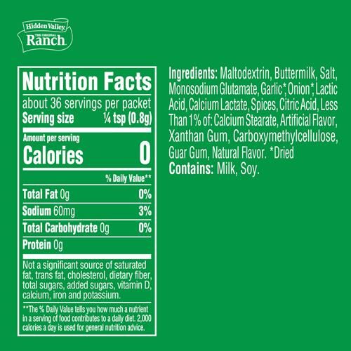 Hidden Valley Original Ranch Seasoning, Dressing And Recipe Mix, 1 Ounce (Package May Vary)