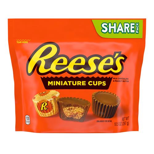 Reeses Miniatures Milk Chocolate Peanut Butter Cups, Candy Share Pack, 10.5 Oz