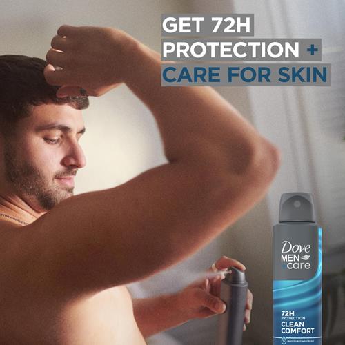Dove Men+Care Antiperspirant Deodorant Clean Comfort Dry Spray For Men 72-Hour Sweat And Odor Protection With Triple Defense Technology 3.8 Oz