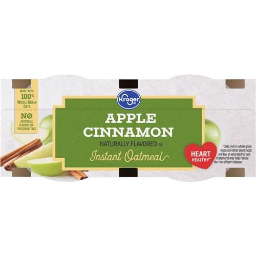 Kroger Apple Cinnamon Instant Oatmeal Cups 4 ct