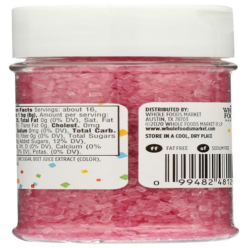 Whole Foods Market Pink Decorating Sugar, 3.3 Ounce