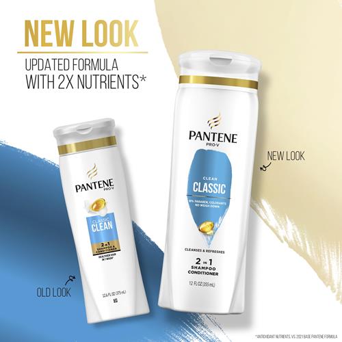 Pantene Pro-V Classic Clean 2In1 Shampoo + Conditioner, 12.0Oz