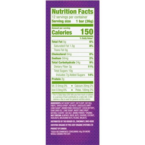 Simple Truth Organic Chocolate Chip Baked Energy Bars 12 ct / 1.27 oz