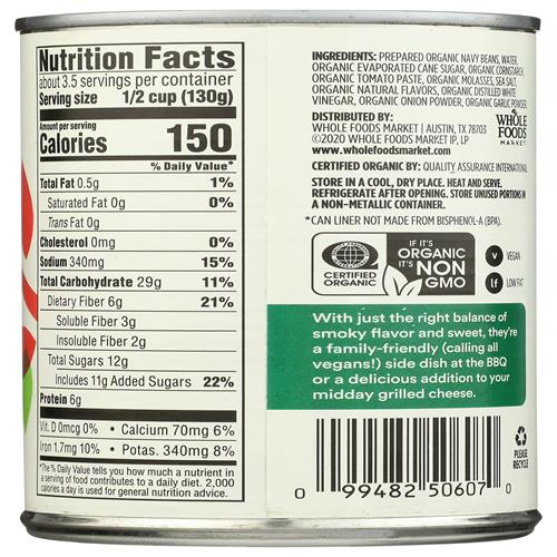 Whole Foods Market Organic Baked Beans, Campfire Style, 15 Ounce