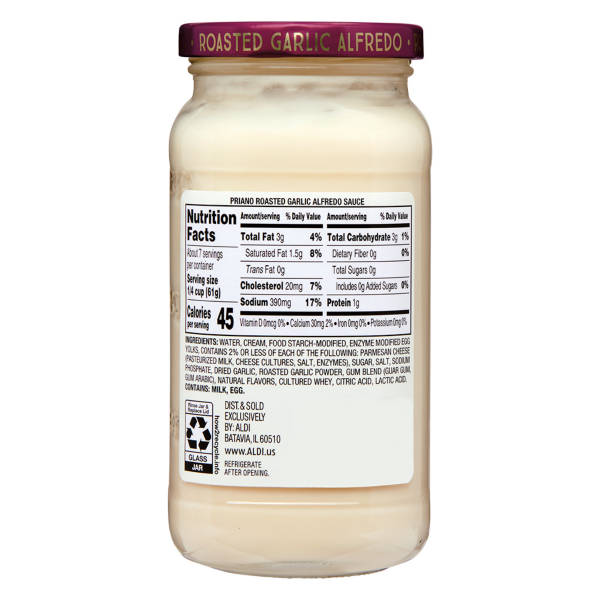 Priano Roasted Garlic  Alfredo Sauce, 15 oz