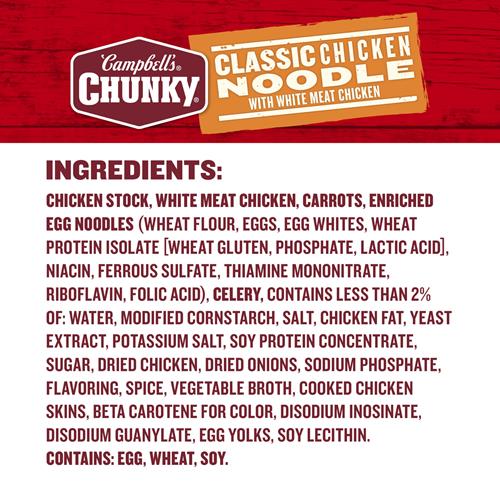 Campbells Chunky Classic Chicken Noodle Soup, 18.6 Oz Can