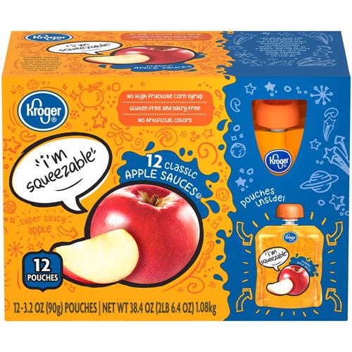 Kroger Classic Applesauce Pouches 12 ct / 3.2 oz
