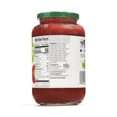 Whole Foods Market Organic Arrabbiata Pasta Sauce, 25 Ounce