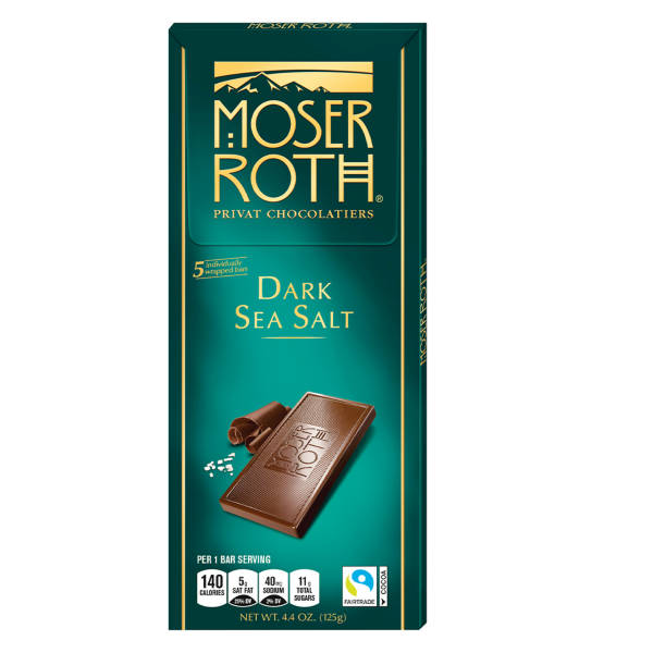 Moser Roth Dark Chocolate Sea Salt Bar, 4.4 oz