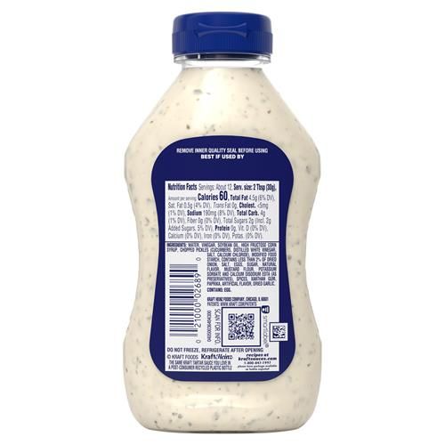Kraft Tartar Sauce, 12 Fl Oz Bottle
