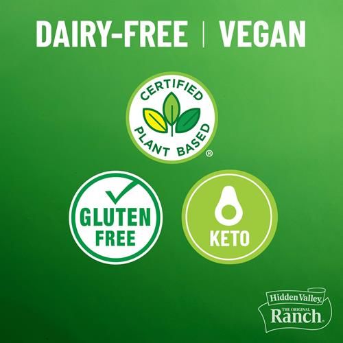 Hidden Valley The Original Ranch Plant Powered Dairy Free Ranch Salad Dressing And Topping, 12 Fluid Ounces (Package May Vary)