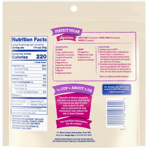 Kroger Pecan Pieces 8 oz