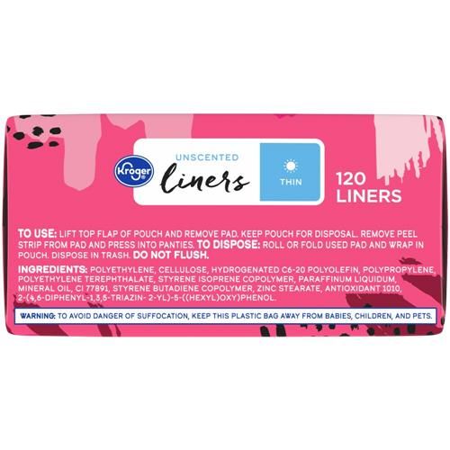 Kroger Liners Thin Unscented 7 count