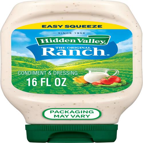 Hidden Valley Original Ranch Condiment And Dressing, Easy Squeeze Bottle, 16 Fl Oz (Package May Vary)