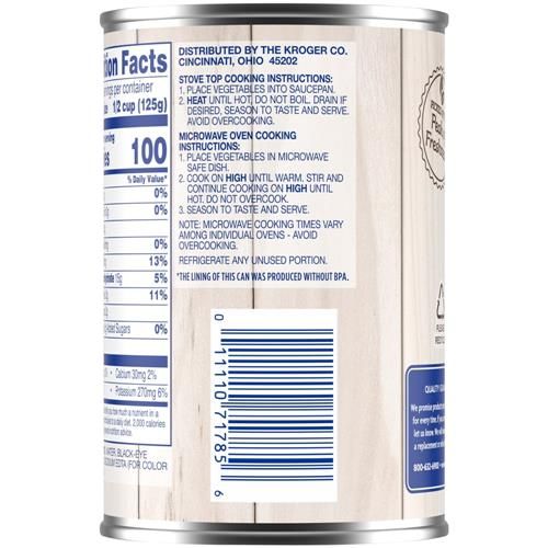 Kroger Black Eyed Peas 15.5 oz