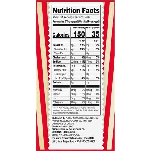 Kroger Movie Theater Butter Microwave Popcorn 12 ct / 3 oz