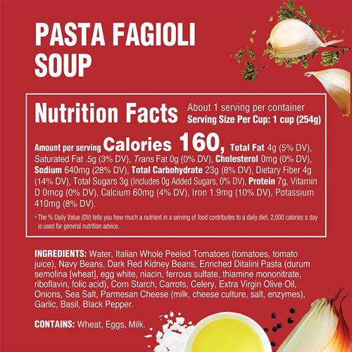 Raos Homemade Pasta Fagioli Soup, 16Oz, Real Vegetables, Traditional Italian Heat And Serve Soup, 1 Pound (Pack Of 1)