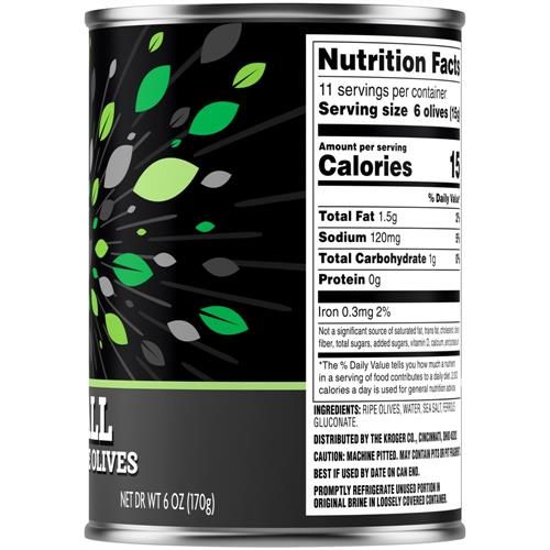 Kroger Small Pitted Ripe Olives 6 oz