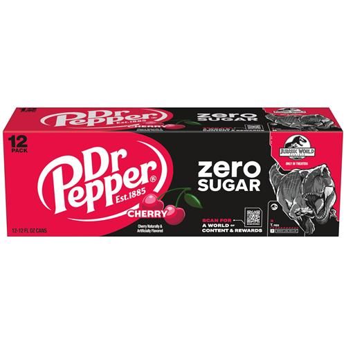 Dr Pepper Zero Sugar - Cherry, 12 Oz, 12 Pk