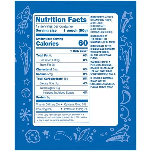 Kroger Apple Strawberry Applesauce Pouches 12 ct / 3.2 oz