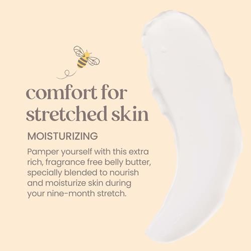 Burts Bees Mama Belly Butter Stretch Mark Cream For Pregnancy Massages Body & Reduces Scar Appearance, Prenatal & Postnatal Tummy Skin Care, Shea Butter & Vitamin E Rich Formula, 6.5 Oz Tub - Pac