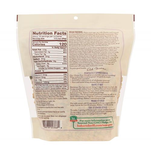 Bobs Red Mill Gluten Free Muesli Cereal, 16-Ounce
