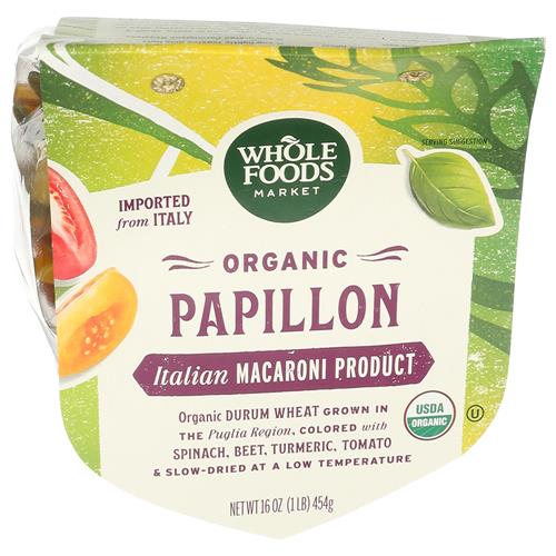 Whole Foods Market, Organic Pasta, Papillon With Roots & Vegetables, 16 Ounce