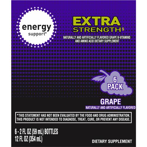 Kroger Extra Strength Grape Energy Drink Shot Multipack Bottles 6 pk / 2 fl oz