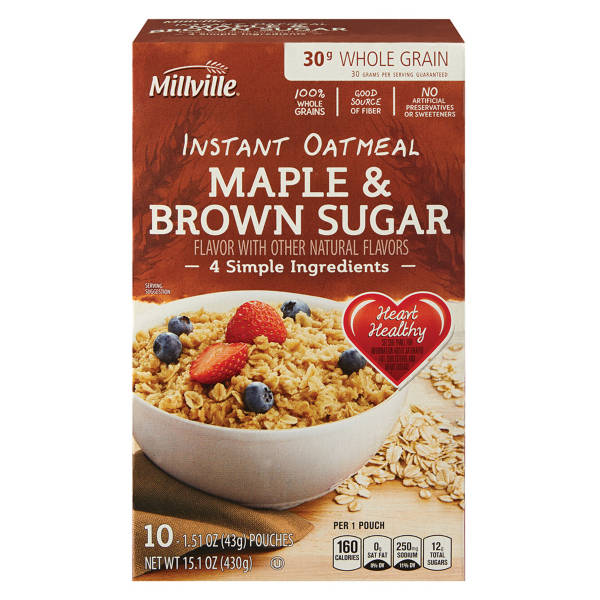Millville Maple and Brown Sugar Instant Oatmeal, 10 count - 15.1 oz
