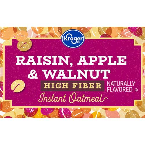 Kroger Raisin Apple & Walnut Instant Oatmeal 8 ct
