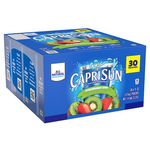 Capri Sun Strawberry Kiwi Naturally Flavored With Other Natural Flavor Juice Drink Blend, 30 Ct Box, 6 Fl Oz Pouches