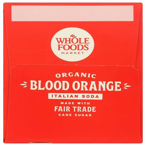 Whole Foods Market 4 Pack Organic Italian Soda, Blood Orange, 11.2 Fluid Ounce