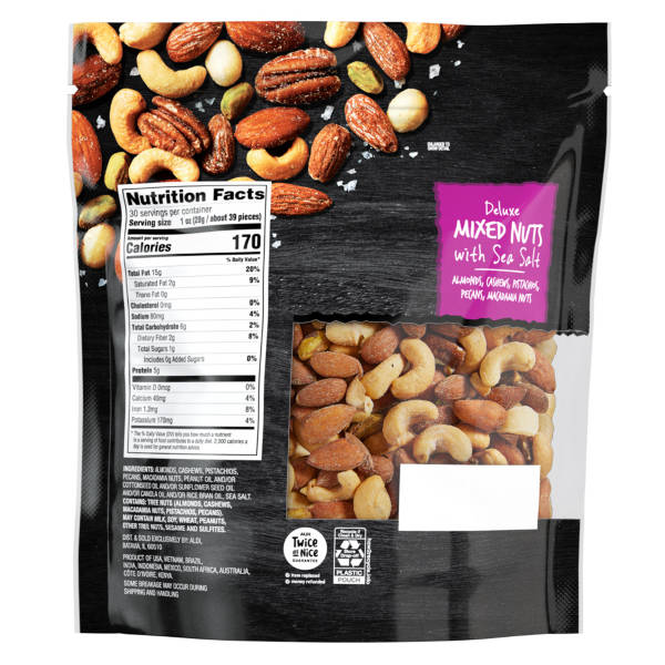 Southern Grove Deluxe Mixed  Nuts with Sea Salt, 30 oz