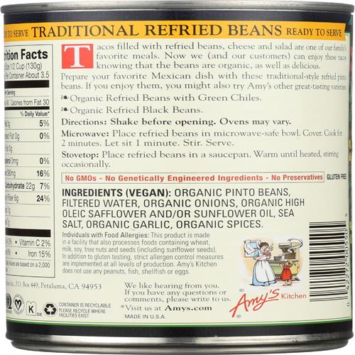 Amys Bean Refried Tradtnl Gf
