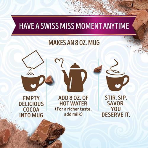 Swiss Miss Non-Dairy Chocolate Flavored Hot Cocoa Mix, 1.23 Oz 6 Ct