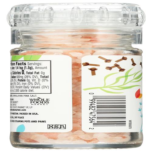 Whole Foods Market, Himalayan Pink Salt Grinder, 3.38 Ounce