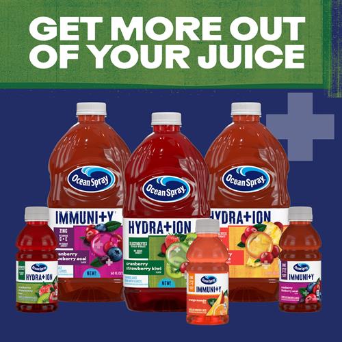 Ocean Spray Hydration Cranberry Strawberry Kiwi Juice Drink, Hydration Support Beverage With Electrolytes, 60 Fl Oz Bottle