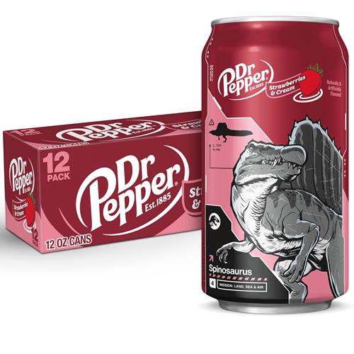 Dr Pepper Strawberries And Cream Soda, 12 Fl Oz Cans, 12 Pack